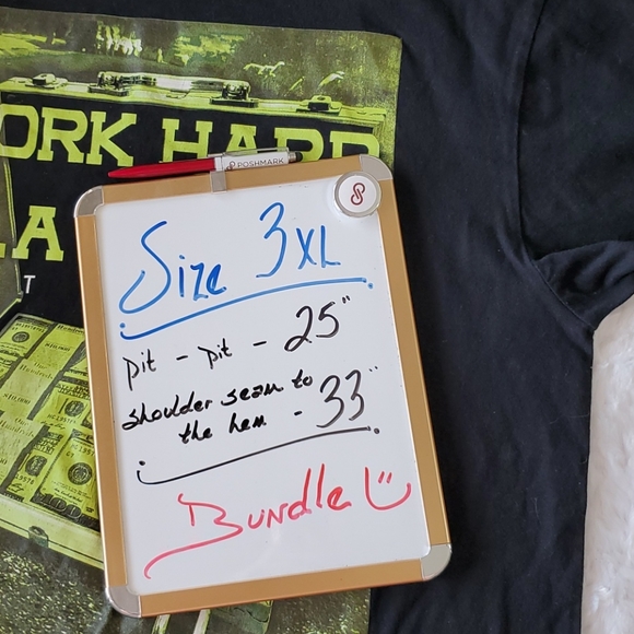 FLYING HORSE 'Work hard, Play Hard, get money' black short sleeve graphic t 3XL - Picture 3 of 6
